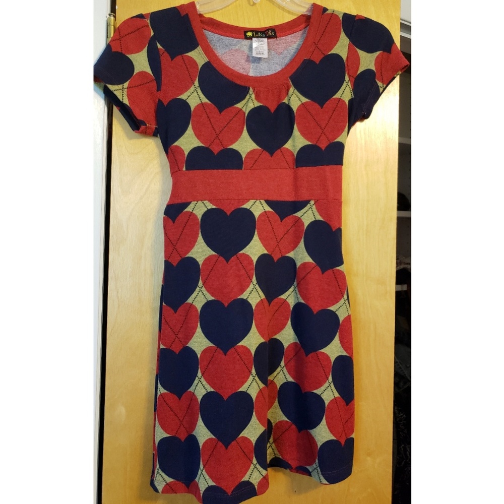 🌼 JUST IN 🌼 Red & Blue Heart Mini Dress - M